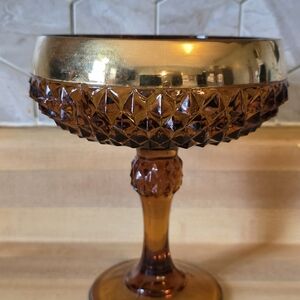 Amber and Gold Glass Goblet